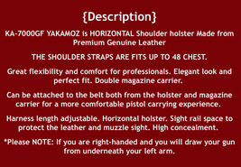 Fits Kimber Micro Raptor 380 APC 2.75”BBL Leather Shoulder Holster Dble Mag#1207 image 9