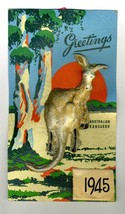 Australian Kangaroo Greetings Calendar 1945 Embossed Plastic - $49.45