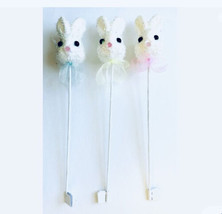1 Pack of 3 Easter Tinsel Bunny Rabbit Picks Spring Floral Basket Party Supply - £13.43 GBP