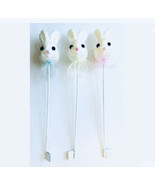 1 Pack of 3 Easter Tinsel Bunny Rabbit Picks Spring Floral Basket Party ... - $26.94 CAD