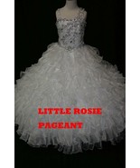 NEW* Little Rosie Girls Glitz Long Pageant Dress LR2030 White 8 $600 - $575.43 CAD