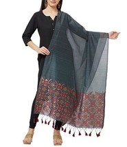 Damen Jamdani Gewebt Matka Seide Dupatta Chunni mit Quasten 2.3Mt X 36 &quot;... - £21.66 GBP