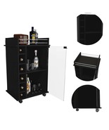 Savannah Black Wengue Bar Cart: 6 Bottles, 3 Shelves - $340.03 CAD