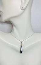 Sterling Silver and Genuine Hematite Pendant with 18&quot; Loose Rope Chain - £36.17 GBP