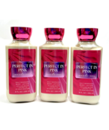 NEW 3 BATH &amp; BODY WORKS PERFECT IN PINK BODY LOTION 8 OZ 24 HR MOISTURE - $660.80 MXN