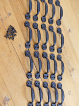 20 Small Drawer Pulls 4 1/4&quot; Window Antique Vintage Style Rustic Cast Iron BLACK - £22.37 GBP