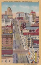 California San Francisco Looking Up Street Toward Nob Hill 1946 Postcard D40 - £2.34 GBP