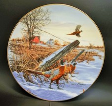 Field Birds Winter Ring Necked Pheasant Collector Plate Bush - £8.88 GBP