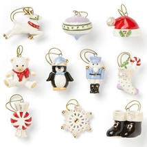 Lenox Christmas Memories Miniature Tree Ornaments Set of 10 Reindeer Penguin NEW - £79.74 GBP