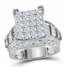 10kt White Gold Round Diamond Cluster Bridal Wedding Engagement Ring 3 Cttw - £2,101.93 GBP