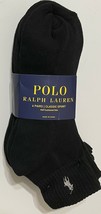 Men 10-13 Polo Ralph Lauren Black Gray Quarter Stretch Sport Socks 6 Pai... - $29.99