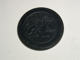 Vintage Poker Chip Dragon Early 1900&#39;s Clay or Clay Composite Bakelite? - $11.99