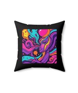 Cosmic Woman of the Night Psychedelic Black Spun Polyester Square Pillow - $29.50+