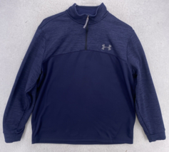 Under Armour Top Men&#39;s XL Fleece Cold Gear 1/4 Zip Top Dark Blue Heather - £18.47 GBP