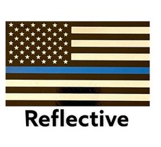 Pack Of 2 Thin Blue Line Reflective Decal Sticker - £5.46 GBP