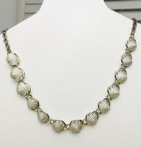 Vintage Pink Clam Shell Choker Necklace Unmarked Coro? Adjustable - $6.16 CAD