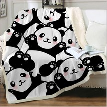 Jurllyshe Panda Throw Blanket Panda Plush Sherpa, Cute Panda, 50 x 60 Inch - £24.90 GBP