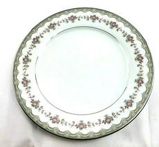 1 Noritake Glenwood Dinner Plates Platinum Trim #5770 Vtg Wedding Shabby Roses - £9.19 GBP