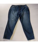 Kut From The Kloth Jeans Womens 18W Distressed Look Blue High Rise Ankle... - $336.54 MXN