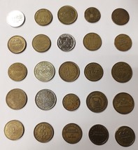 Mix 25 Vintage Arcade Game Tokens Unique All Different No Duplicates Lot... - $24.24