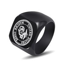  Fashion USMC Stainless Steel Ring Men US Army Marine Corps Titanium Punk Biker  - £8.53 GBP