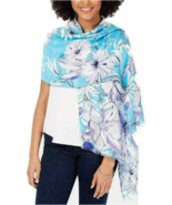 Inc International Concepts Sketched Flowers Pashmina Blue One Size - MSR... - $282.73 MXN