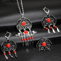 SUNSPICE MS Turks Silver Color Earring Necklace Ring Sets 3pcs For Women... - $12.26