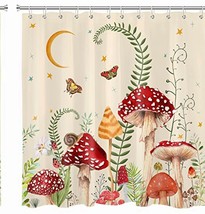 Mushroom Shower Curtain 69x70 Inch Waterproof Fabric - $54.44