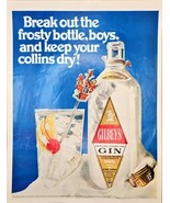 GILBEYS Distilled London Dry-GIN-Frosty bottle-Collins Dry 1968 Vintage ... - $241.58 MXN