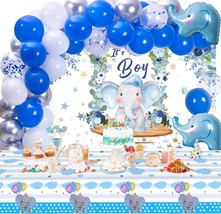 Baby Shower Decorations for Boy - Elephant Theme Boy Baby Shower, It’s A Boy - £20.63 GBP
