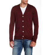 New NWT L Mens Cardigan Sweater Button Dark Red True Religion Oxblood Sp... - £257.14 GBP