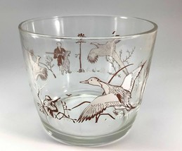 Hazel Atlas Hunting Dogs Birds Glass Ice Bucket Pheasant Duck Hunting Ba... - £11.93 GBP