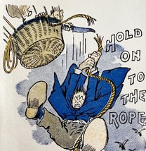 Hold On To The Rope Nautical Victorian Postcard Greeting Card 1900s PCBG11B - £15.43 GBP