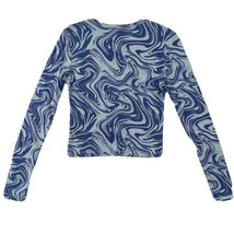 BDG Urban Outfitters Womens Small T-Shirt Take It Easy Blue Abstract L/S 70s - £17.82 GBP