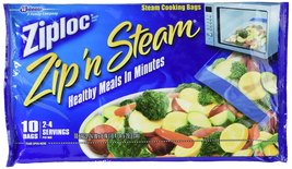 Ziploc Zip&#39;n Steam Cooking Bags, Medium-10 Ct - £10.95 GBP