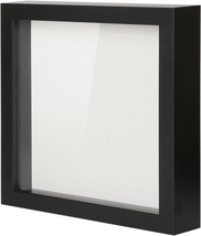 8X8 Shadow Box Picture Frame with Linen Board - Deep Wood &amp; Glass Displa... - $15.51