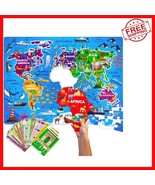 Fun and Educational 70 Pcs World Map Puzzle - Ideal for Preschool Learning - $31.66 CAD