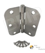 (6) 3.5&quot; Satin Nickel Interior Door Hinges with 5/8&quot; Radius 1500301 - $34.16 CAD
