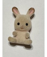 Calico Critters Sylvanian Miniature Flocked Velvet Bunny Rabbit Brown Ti... - $9.85