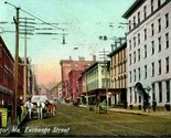 Vtg Postcard 1907 Bangor Maine ME Exchange Street Dirt Street View Signs... - $11.83