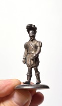Antique silverplated chess piece knight w plumage miniature figurine - £52.75 GBP