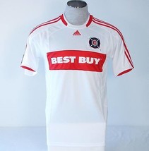 Adidas Climacool Chicago Fire White &amp; Red Soccer Jersey Youth Boy&#39;s  NWT - £46.85 GBP