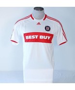 Adidas Climacool Chicago Fire White &amp; Red Soccer Jersey Youth Boy&#39;s  NWT - £48.06 GBP