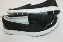 Propet Sz 6.5 M / B Travel Walker Walking Shoes Black Mesh Slip On w3243 - £19.55 GBP