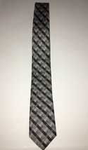Edit By Tie Bar Black Gray Plaid Mens Necktie 2.5 Inches Wide 59 Inches ... - $14.55