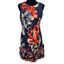 Donna Ricco Tropical Floral Cupcake Hem Scuba Y2K Sheath Stretch Dress S... - $45.99