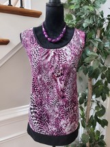 Dana Buchman Womens Purple Leopard 100% Nylon Round Neck Top Blouse Size 3X - £19.75 GBP
