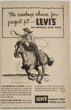 1952 Print Ad Levi&#39;s Original Blue Jeans Cowboy on Horse Twirls Rope - £12.81 GBP