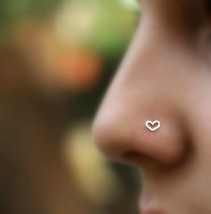 Heart Silver Nose Ring Nose Silver Ring Nose Stud Designs Nose Studs Silver Nose - $25.95