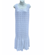 Handcrafted Crochet Knit Classic white Dress XL New Tags cottagecore - £34.78 GBP